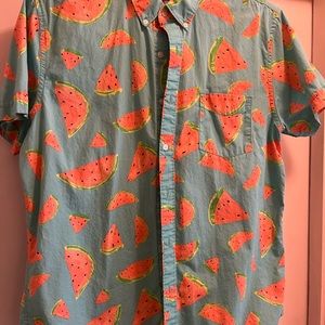 Mens watermelon button down